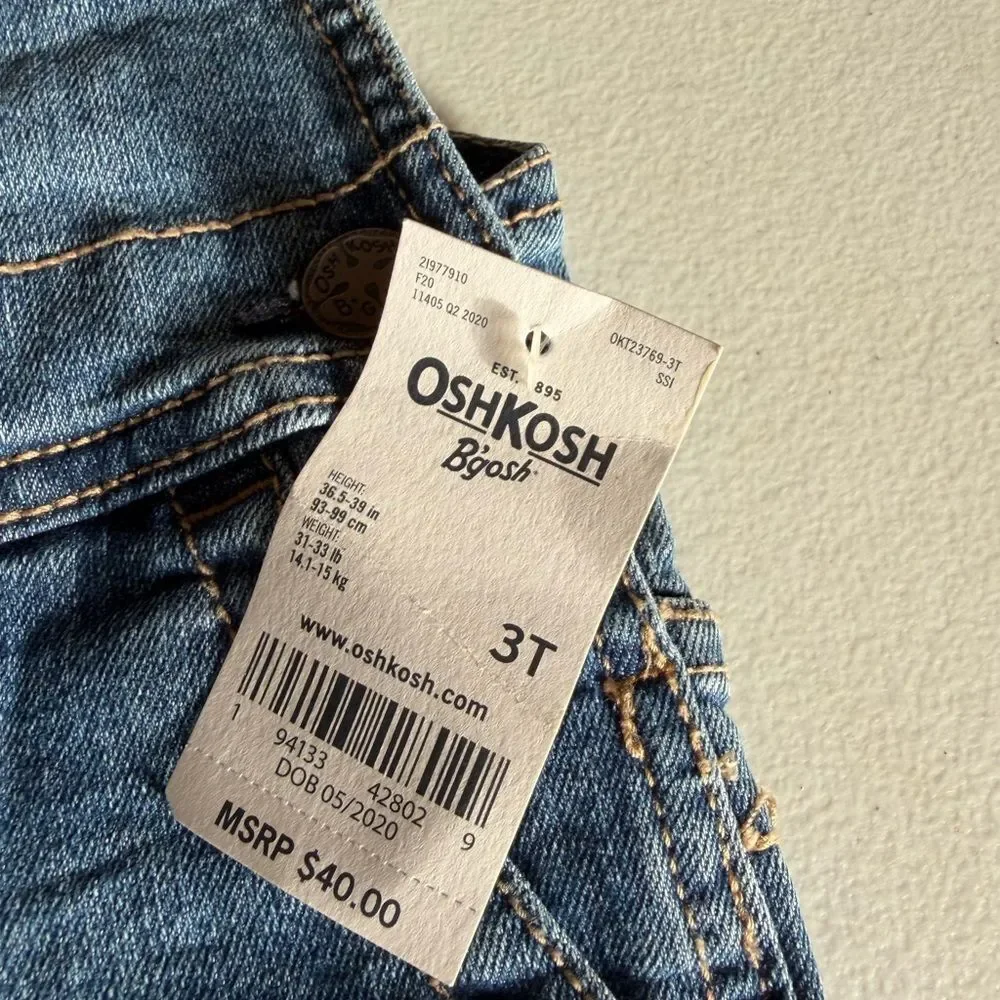 NWT OshKosh B'gosh Classic Blue Denim Overalls